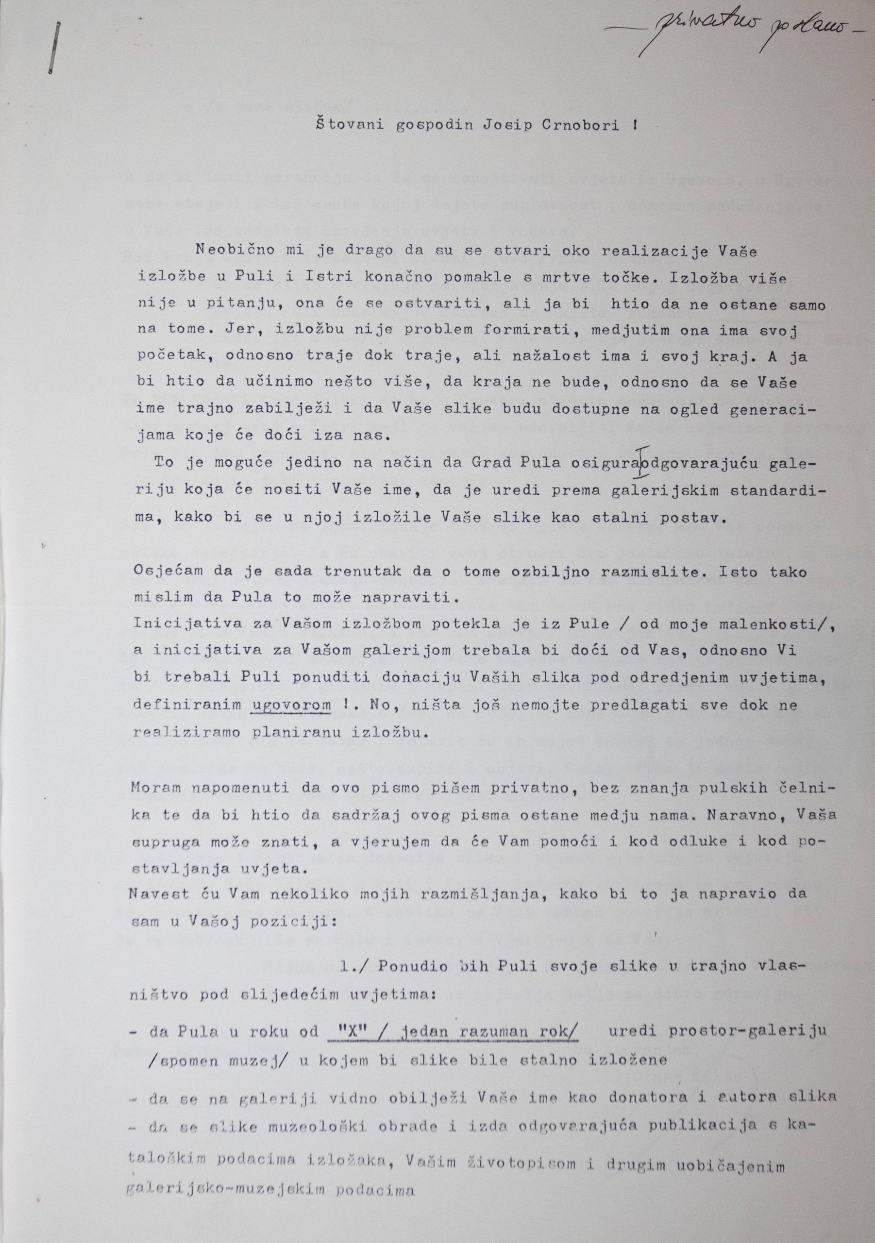Pismo Ota Šireca Josipu Crnoboriju, 12. 5. 1998.